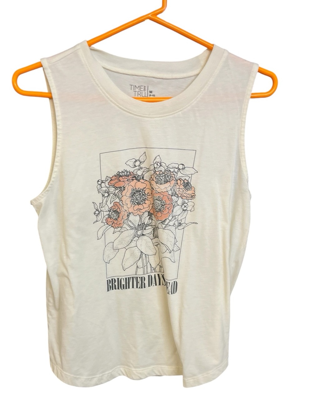 Time and Tru Cream Short-Sleeve Crew Neck Tee